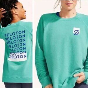 Peloton Sweatshirt Oversized Women’s Teal Pullover Cotton Crew Neck XL
